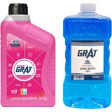 Grat Organik Premium Kırmızı Antifriz 1 Lt + Kışlık Cam Suyu Antifrizi 1 Lt (-20°c) - Siyah