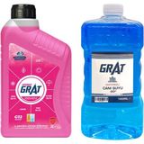 GRAT Organik Premium Kırmızı Antifriz 1 LT + Kışlık Cam Suyu Antifrizi 1 LT (-20°C)