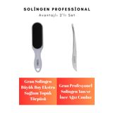 Grau Profesyonel Solingen Yan İnce Ağız Cımbız ve Grau Büyük Boy Topuk Törpüsü - 2'li Set