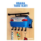 GRAUHAUS Need For Speed Bmw M3 GTR Tasarımlı Dekoratif Duvar Anahtarlığı - 5 Kancalı Anahtar Askısı