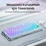 GravaStar K1 Lite Mekanik Gaming Klavye, M2 Kablosuz Optik Mouse ve Mousepad Oyuncu Seti, Crystal Au