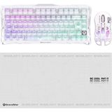 Gravastar K1 Lite Mekanik Gaming Klavye, M2 Kablosuz Optik Mouse ve Mousepad Oyuncu Seti, Crystal Aurora - Beyaz