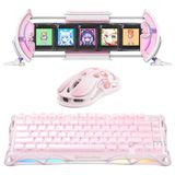 Gravastar K1 Mekanik Gaming Klavye, M1 Pro Kablosuz Optik Mouse ve Dijital Resim Çerçevesi Oyuncu Seti, Sakura Pink