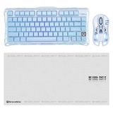Gravastar K1 Mekanik Gaming Klavye, M1 Pro Kablosuz Optik Mouse ve Mousepad Oyuncu Seti (Ice Blue)