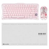 Gravastar K1 Mekanik Gaming Klavye, M1 Pro Kablosuz Optik Mouse ve Mousepad Oyuncu Seti (Sakura Pink)