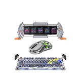 Gravastar K1 Pro Mekanik Gaming Klavye, M1 Pro Kablosuz Optik Mouse ve Dijital Resim Çerçevesi Oyuncu Seti, Interstellar Silver - Gümüş
