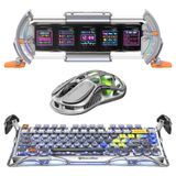 Gravastar K1 Pro Mekanik Gaming Klavye, M1 Pro Kablosuz Optik Mouse ve Dijital Resim Çerçevesi Oyuncu Seti, Interstellar Silver