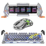 Gravastar K1 Pro Mekanik Gaming Klavye, M1 Pro Kablosuz Optik Mouse ve Dijital Resim Çerçevesi Oyuncu Seti, Interstellar Silver
