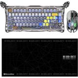 Gravastar K1 Pro Mekanik Gaming Klavye, x Kablosuz Optik Mouse ve Mousepad Oyuncu Seti, Interstellar Silver - Gümüş - Gri