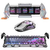Gravastar K1 Pro Mekanik Gaming Klavye, XPro Kablosuz Optik Mouse ve Dijital Resim Çerçevesi Oyuncu Seti (Cyberpunk)