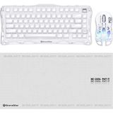 GravaStar Mercury K1 Kablosuz Mekanik Gaming İngilizce Q Klavye, M2 Kablosuz Optik Mouse ve Mousepad Oyuncu Seti, Opaline White