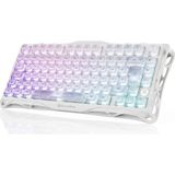Gravastar Mercury K1 Lite Rgb Kablosuz Mekanik Gaming Klavye, Türkçe Q, Crystal Aurora - Şeffaf - Beyaz