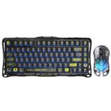 GravaStar Mercury K1 Lite+M2 Kablosuz RGB Işıklı Mekanik Q Gaming Klavye ve Optik Mouse Seti, Şeffaf