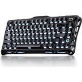 GravaStar Mercury K1 mekanik klavye, alüminyum çerçeveli, %75 kablosuz oyun klavyesi, Hot Swap özel klavye, düğmeli, gaz zinciri, RGB üç modlu klavye, PBT tuş kapakları, 8000 mAh siyah sis