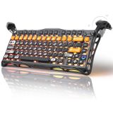 GravaStar Mercury K1 Pro oyun klavyesi BT5.0/2.4G/USB-C, %75 Gasket Hot-Swap özellikli mekanik klavye, kablosuz, RGB arka plan aydınlatması, Win/Mac, QWERTY (turuncu renk)