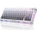Gravastar Mercury K1 Rgb Kablosuz Mekanik Gaming Klavye, Alüminyum Çerçeveli, Ingilizce Q, Gradient White - Beyaz