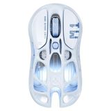 GravaStar Mercury M1 Pro Oyun Faresi, Hafif Magnezyum Alaşımı, 26.000 DPI, PAW3395DM Sensör, 5 Programlanabilir Düğme, Destek Kablolu/2.4GHz/BT, 200 Saate Kadar Pil Ömrü (Buz Mavisi)