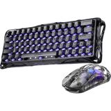 GravaStar Mercury V60 Kablolu Manyetik Gaming İngilizce Q Klavye ve X Air Kablosuz Optik Mouse Seti, Onyx Crystal