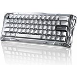 Gravastar Mercury V60 Pro Hall Effect Manyetik Switch Gaming Klavye, Hot-Swappable, Rapid Trigger, 8000Hz, 0.125MS Ultra Düşük Gecikme, Kablolu, Rgb Işıklı, Ingilizce Q, Chrome Silver - Renk - Gümüş