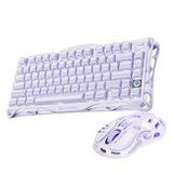 GravaStar Mercury V75 Hall Effect, Rapid Trigger 8.000 Hz Kablolu Manyetik Klavye + M1 Pro 26.000 DPI RGB Kablosuz Mouse Oyuncu Seti, Lavender Purple