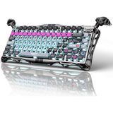 Gravastar Mercury V75 Pro He Hall Effect Manyetik Switch Gaming Klavye, Hot-Swappable, Rapid Trigger, 8000Hz, 0.125MS Ultra Düşük Gecikme, Kablolu, Rgb Işıklı, Ingilizce Q, Cyberpunk - Gri - Siyah - Renk