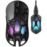 GravaStar Mercury X Pro Kablosuz Oyun Faresi - 32.000 DPI PAW 3950 Sensör, 8.000Hz Yoklama Hızı, Magnezyum Alaşımlı İçi Boş Çerçeve, RGB Aydınlatma, 5 Programlanabilir Düğme, Üç Modlu (Siyah)