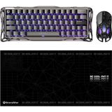 Gravastar V60 Pro Manyetik Kablolu Gaming Klavye, Xpro Kablosuz Optik Mouse ve Mousepad Oyuncu Seti, Gunmetal - Siyah