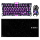 Gravastar V75 Lite Manyetik Kablolu Gaming Klavye, M2 Kablosuz Optik Mouse ve Mousepad Oyuncu Seti (Stealth Black)