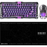 Gravastar V75 Lite Manyetik Kablolu Gaming Klavye, M2 Kablosuz Optik Mouse ve Mousepad Oyuncu Seti, Transparent Black - Şeffaf
