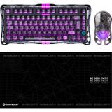 Gravastar V75 Lite Stealth Black Manyetik Kablolu Gaming Klavye, M2 Kablosuz Optik Mouse Ve Mousepad Oyuncu Seti - Siyah