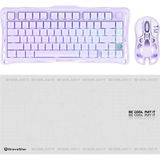 Gravastar V75 Manyetik Kablolu Gaming Klavye, M1 Pro Kablosuz Optik Mouse ve Mousepad Oyuncu Seti, Lavender Purple - Lavanta
