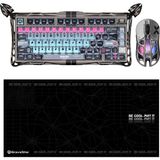 Gravastar V75 Pro Manyetik Kablolu Gaming Klavye, Xpro Kablosuz Optik Mouse ve Mousepad Oyuncu Seti, Cyberpunk - Gri