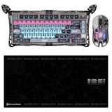 Gravastar V75 Pro Manyetik Kablolu Gaming Klavye, XPro Kablosuz Optik Mouse ve Mousepad Oyuncu Seti (Cyberpunk)