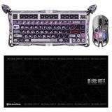 Gravastar V75 Pro Manyetik Kablolu Gaming Klavye, XPro Kablosuz Optik Mouse ve Mousepad Oyuncu Seti (Iron Purple)