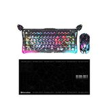 Gravastar V75 Pro Manyetik Kablolu Gaming Klavye, XPro Kablosuz Optik Mouse ve Mousepad Oyuncu Seti (Neon Graffiti)