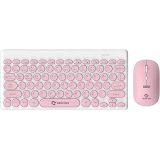 Gravion KM-BT37 Kablosuz Klavye Mouse Seti, Bluetooth + USB Dongle 2.4G, 78 Tuş Kompakt, Türkçe Q, PC TV Laptop Tablet Telefon Uyumlu, Pembe