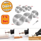Gravur Mini Dremel Daire Testere Seti Kesme Rotus Celik Plastik Ahsap Kesim Hassas Kesi 7 'Li Set