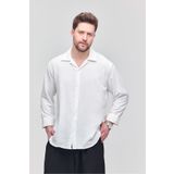 Gray Clothing Erkek Yazlık Gömlek Beyaz Aerobin Erkek Dokulu Oversize Gömlek Bol Kesim