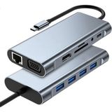 Grc Accessory 11IN1 Macbook iPad USB Type-C Uyumlu Hub Çevirici Çoklayıcı 4 USB HDMI VGA Ethernet Audio Sdtf ipad Macbook iphone 15 16 17PRO Max