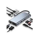 Grc Accessory 11in1 Macbook iPad Usb Type-c Uyumlu Hub Çevirici Çoklayıcı 4 Usb Hdmi Vga Ethernet Audio SDTF