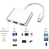 Grc Accessory 3 In 1 Type-C To HDMI 4K USB 3.0 Dönüştürücü Adaptör Macbook, 2015 M3, Pro, ipad Dönüştürücü Samsung S8 S9 S10 S24 S25