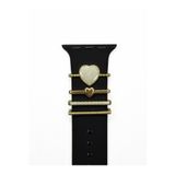 Grc Accessory Apple Watch Uyumlu Akıllı Saat Kordon Süsü Kalp Mineli Charm Kayış Aksesuarı 38 40 41 42 44 45 49 Sedefli Seri