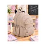 GreandBags Bej A Kalite Lüx Krınkıl Kumaş Çok Bölmeli Okul Çantası Günlük Çanta