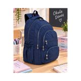 GreandBags Lacivert A Kalite Lüx Krınkıl Kumaş Çok Bölmeli Okul Çantası Günlük Çanta