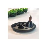 Great Fast Himalaya Geri Akış Tütsülük 14x8 Cm Oval Siyah El Yapımı Dekoratif Tütsülük