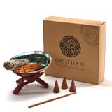 Great Loom - Şifa Seti - Meditasyon Tütsü Seti - Palo Santo Ağaç Tütsü 28 gr/Palo Santo Konik Tütsü 3 Ad/Palo Santo Tütsü 1 Ad/California White Sage Tütsü 1 Ad/Ahşap Tripod 1 Ad. / Abalone Kabuğu 1 Ad