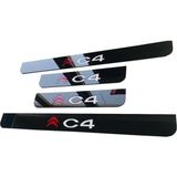 Great Master Citroen C4 2005 - 2009 Pleksi Kapı Eşiği Takımı Plakalık - Siyah