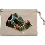 Great Wall Of China View Book Krem Clutch Astarlı Cüzdan / El Çantası - 25x18cm