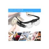 GreaTech 3 Lens 2 LED Işıklı Gözlük Tipi Büyüteç USB Şarjlı Büyüteç 1.5X–4.5X Profesyonel Okuma Hobi İçin