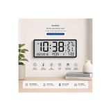 GreaTech Büyük LCD Dijital Duvar Masa Saati Sıcaklık ve Nem Göstergeli Çalar Saat Askılı/Masaüstü Dijital